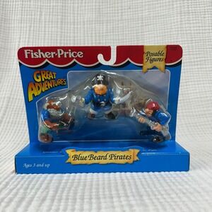 NIB 90s Fisher-Price Great Adventures Blue Beard Pirates posable 3 figure set